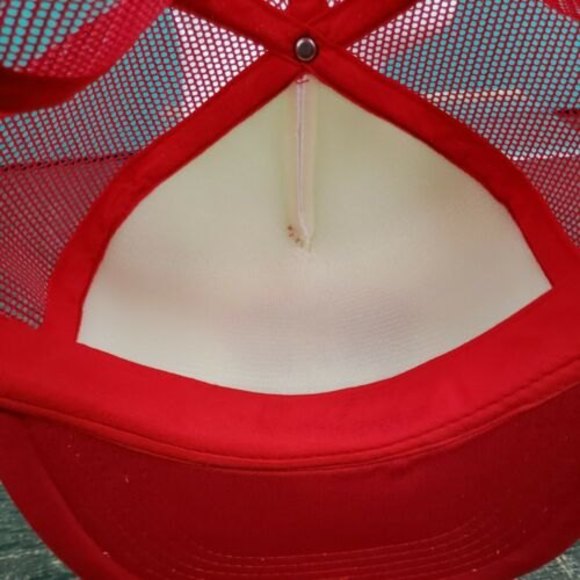 Vintage Train Maryland Rail Car Snapback Mesh Back Trucker Hat Cap Red  & White - Picture 7 of 7